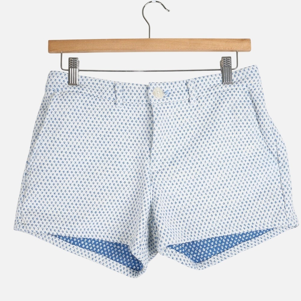 Chubbies Chino Shorts Geometric Textured Womens Blue White Size S Made in USA